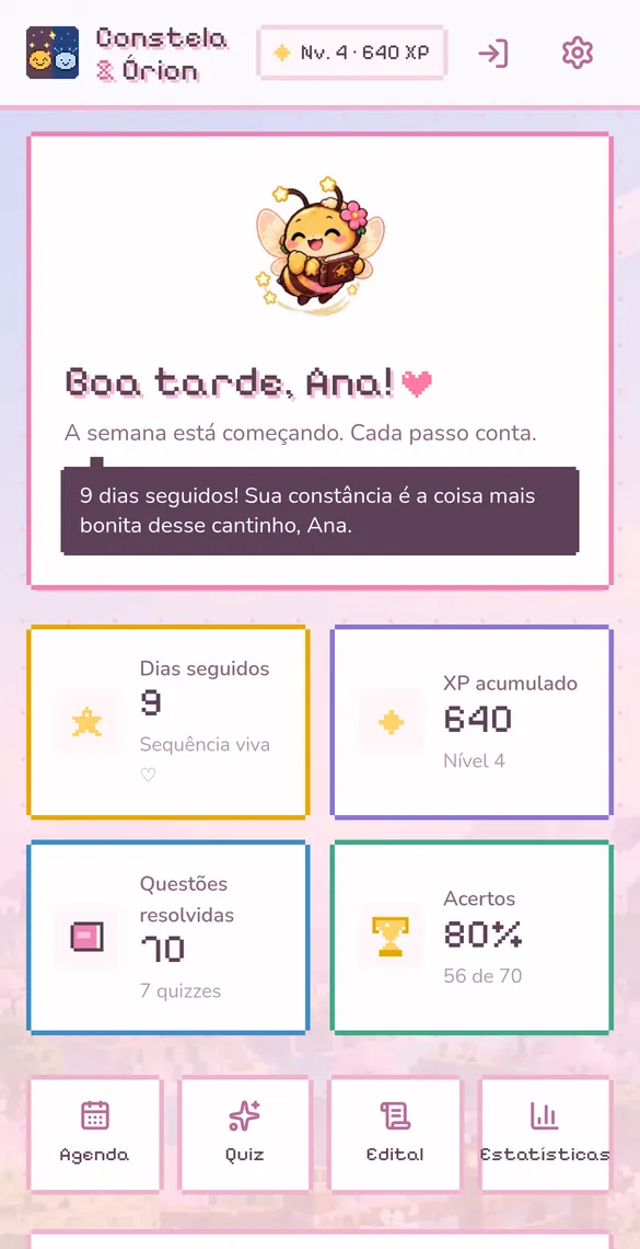 Prévia do app no celular: Meu Cantinho